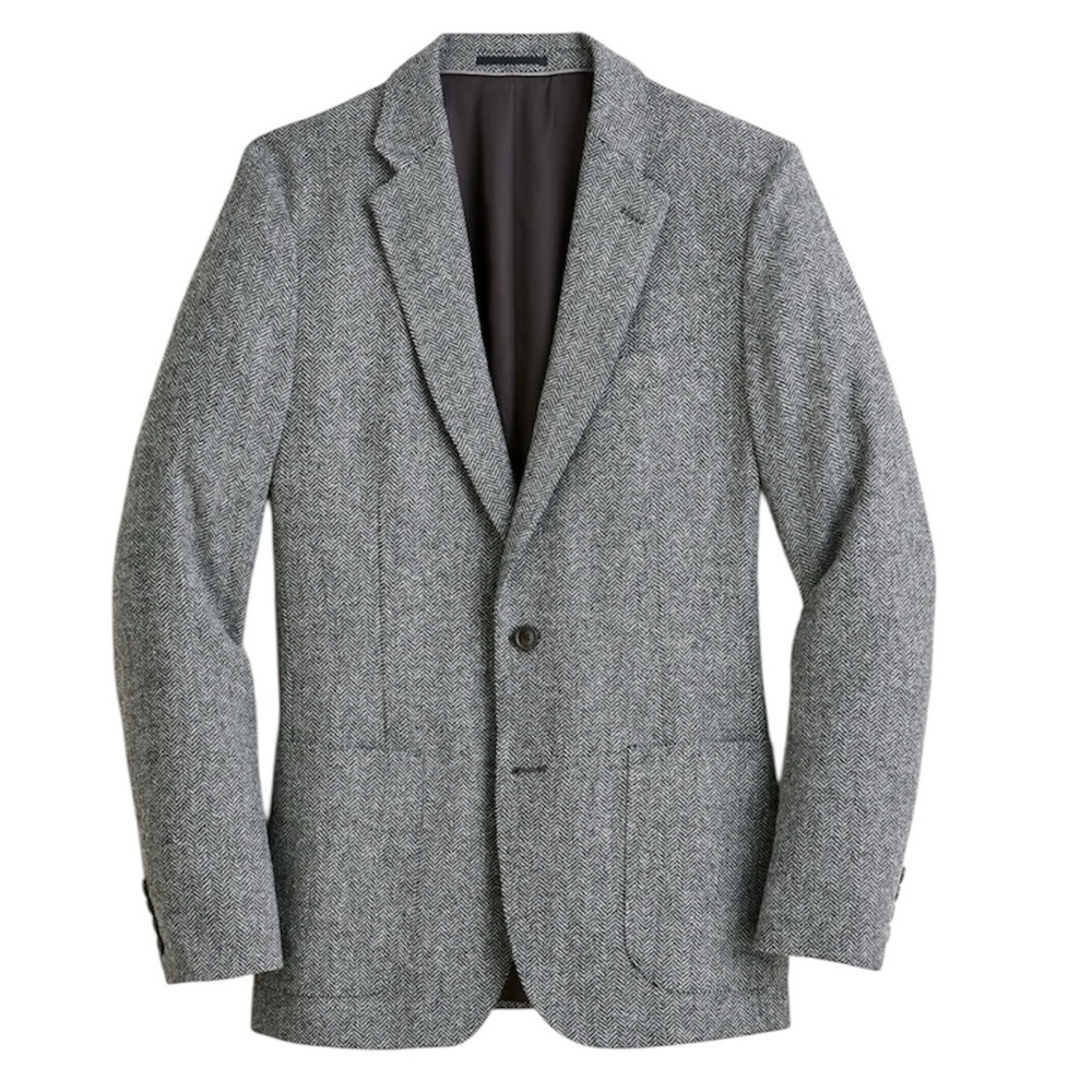 J. Crew Ludlow Slim Fit Unstructured English Wool Herringbone Blazer